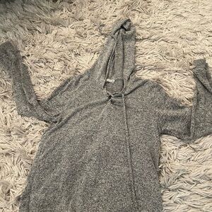 Heart Hips Gray Cowl Neck Sweater